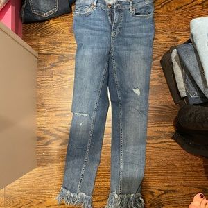 Free people frayed bottom jeans